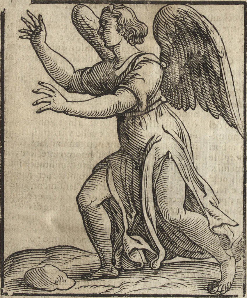 An illustration from Iconologia di Cesare Ripa perugino, caualier de' santi Mauritio & Lazaro. Divisa in tre libri, ne i quali si esprimono varie imagini di virtù, vitij, passioni humane, affetti, atti, discipline, humori, elementi, corpi celesti, prouincie d'Italia, fiumi, & altre materie infinite vtili ad ogni stato di persone. Ampliata dal sig. cav. Gio. Zaratino Castellini romano in questa vltima editione di imagini & discorsi, con indici copiosi, & ricorretta, 1669, leaf 747
