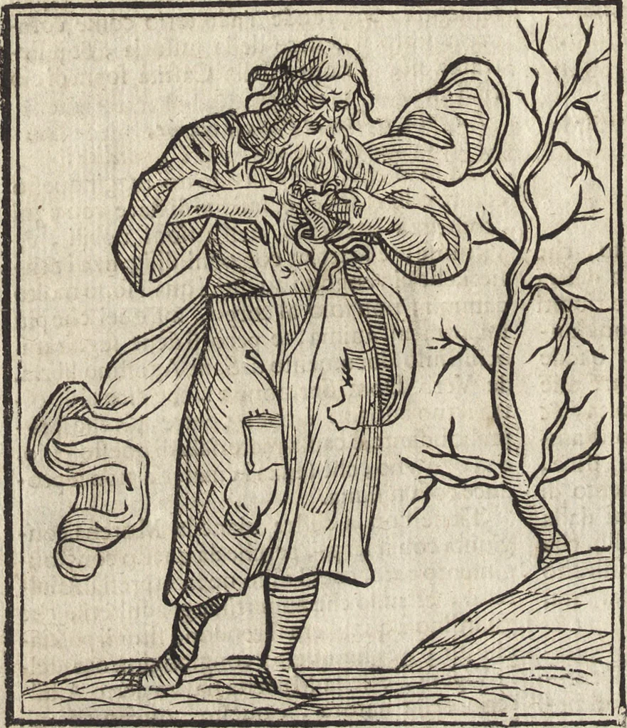 An illustration from Iconologia di Cesare Ripa perugino, caualier de' santi Mauritio & Lazaro. Divisa in tre libri, ne i quali si esprimono varie imagini di virtù, vitij, passioni humane, affetti, atti, discipline, humori, elementi, corpi celesti, prouincie d'Italia, fiumi, & altre materie infinite vtili ad ogni stato di persone. Ampliata dal sig. cav. Gio. Zaratino Castellini romano in questa vltima editione di imagini & discorsi, con indici copiosi, & ricorretta, 1669, leaf 75