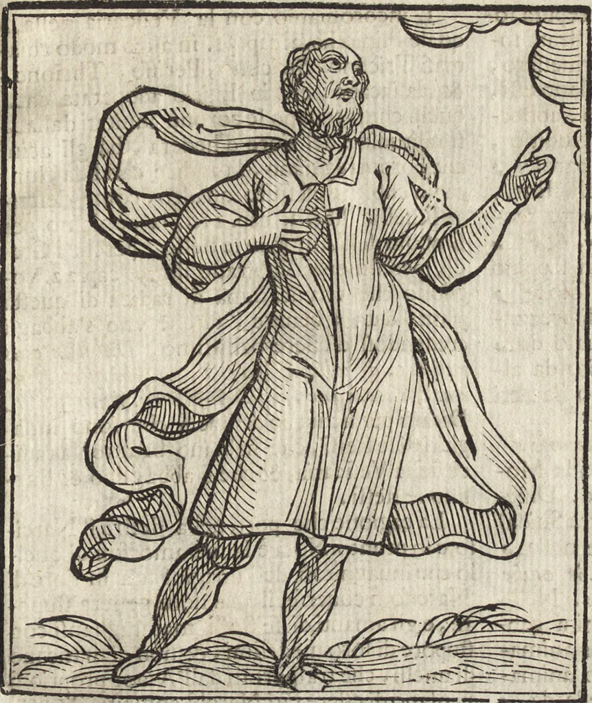 An illustration from Iconologia di Cesare Ripa perugino, caualier de' santi Mauritio & Lazaro. Divisa in tre libri, ne i quali si esprimono varie imagini di virtù, vitij, passioni humane, affetti, atti, discipline, humori, elementi, corpi celesti, prouincie d'Italia, fiumi, & altre materie infinite vtili ad ogni stato di persone. Ampliata dal sig. cav. Gio. Zaratino Castellini romano in questa vltima editione di imagini & discorsi, con indici copiosi, & ricorretta, 1669, leaf 88