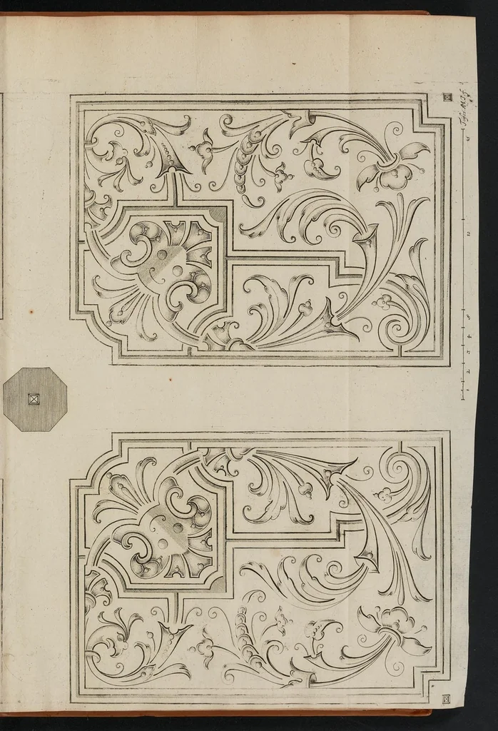 An illustration from Le jardin de plaisir : contenant plusieurs desseins de jardinage tant parterres en broderie, compartiments de gazon, que bosquets & autres : avec vn abbregé de l'agriculture, touchant ce qui peut estre le plus vtile & necessaire a la construction & accompagnement dudict jardin de plaisir : composé & divisé en onze chapitres, 1651, leaf 154