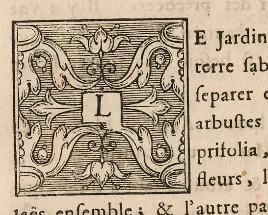 An illustration from Le jardin de plaisir : contenant plusieurs desseins de jardinage tant parterres en broderie, compartiments de gazon, que bosquets & autres : avec vn abbregé de l'agriculture, touchant ce qui peut estre le plus vtile & necessaire a la construction & accompagnement dudict jardin de plaisir : composé & divisé en onze chapitres, 1651, leaf 35