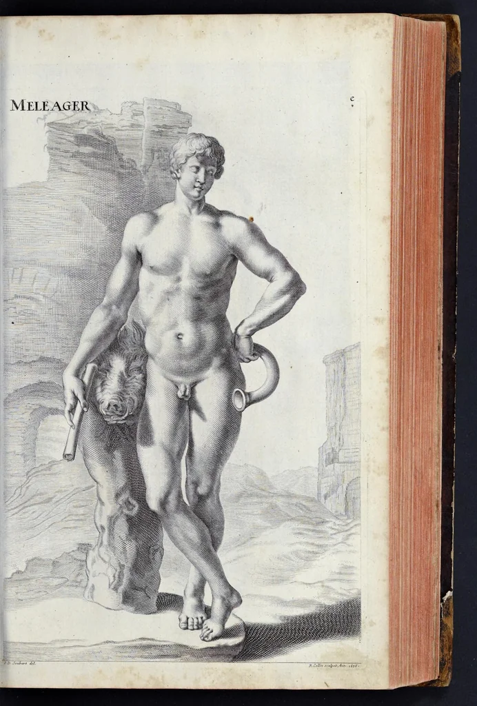 An illustration from L'Academia todesca della architectura, scultura & pittura, oder, Teutsche Academie der Edlen Bau- Bild- und Mahlerey-Künste : darinn enthalten ein gründlicher Unterricht von dieser dreyer Künste Eigenschaft, Lehr-Sätzen und Geheimnissen, von den Bau-Steinen und fünferley Bau-Arten, von den Statuen und ihrer Zugehör, von der Erfind- und Zeichnung ... neben aller Egyptischen, Griechischen, Römischen, Italiänischen, Hoch- und Nieder-Teutschen, auch anderer alten und neuen Virtuosen, Leben und fürnehmsten Kunst-Werken beschrieben : auch mit 38 Platten von der Architectur, 68 Alt-Römischen Statuen, ganz und halben Bildern, 74 Medaglionen, 180 Contrafäten durch die Hand der bästen heutigen Künstlere in Kupfer gezieret, 1675, leaf 292