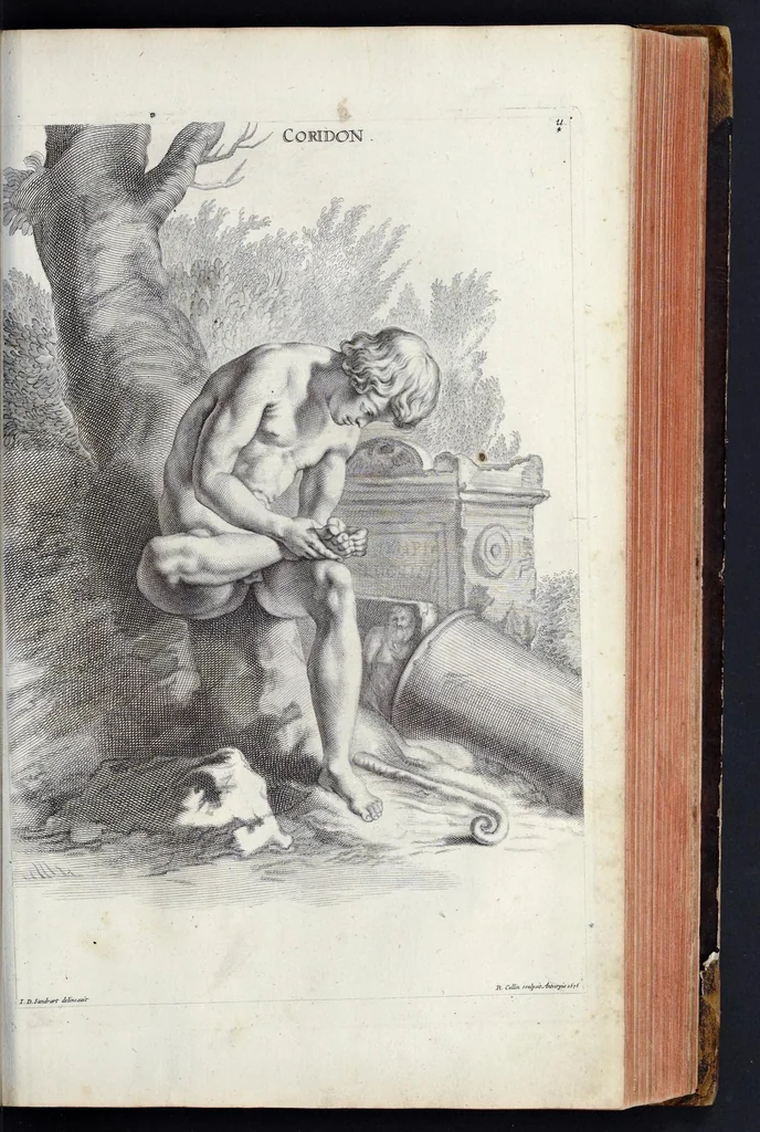 An illustration from L'Academia todesca della architectura, scultura & pittura, oder, Teutsche Academie der Edlen Bau- Bild- und Mahlerey-Künste : darinn enthalten ein gründlicher Unterricht von dieser dreyer Künste Eigenschaft, Lehr-Sätzen und Geheimnissen, von den Bau-Steinen und fünferley Bau-Arten, von den Statuen und ihrer Zugehör, von der Erfind- und Zeichnung ... neben aller Egyptischen, Griechischen, Römischen, Italiänischen, Hoch- und Nieder-Teutschen, auch anderer alten und neuen Virtuosen, Leben und fürnehmsten Kunst-Werken beschrieben : auch mit 38 Platten von der Architectur, 68 Alt-Römischen Statuen, ganz und halben Bildern, 74 Medaglionen, 180 Contrafäten durch die Hand der bästen heutigen Künstlere in Kupfer gezieret, 1675, leaf 322