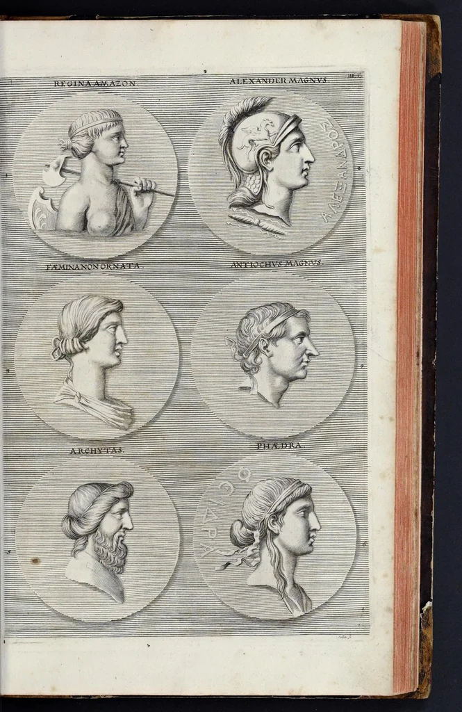 An illustration from L'Academia todesca della architectura, scultura & pittura, oder, Teutsche Academie der Edlen Bau- Bild- und Mahlerey-Künste : darinn enthalten ein gründlicher Unterricht von dieser dreyer Künste Eigenschaft, Lehr-Sätzen und Geheimnissen, von den Bau-Steinen und fünferley Bau-Arten, von den Statuen und ihrer Zugehör, von der Erfind- und Zeichnung ... neben aller Egyptischen, Griechischen, Römischen, Italiänischen, Hoch- und Nieder-Teutschen, auch anderer alten und neuen Virtuosen, Leben und fürnehmsten Kunst-Werken beschrieben : auch mit 38 Platten von der Architectur, 68 Alt-Römischen Statuen, ganz und halben Bildern, 74 Medaglionen, 180 Contrafäten durch die Hand der bästen heutigen Künstlere in Kupfer gezieret, 1675, leaf 540