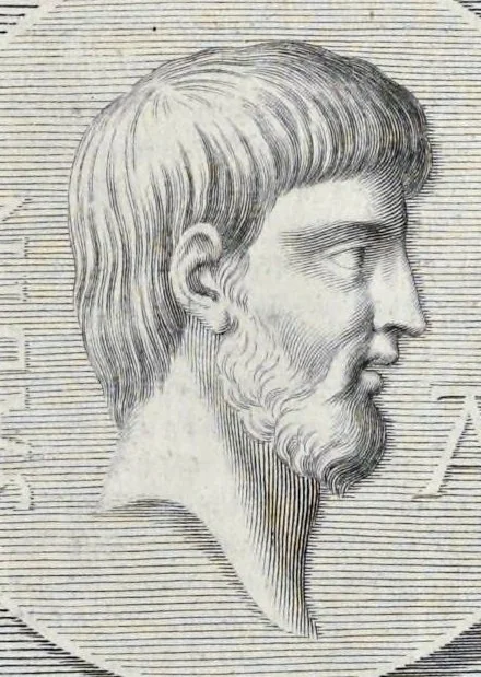 An illustration from L'Academia todesca della architectura, scultura & pittura, oder, Teutsche Academie der Edlen Bau- Bild- und Mahlerey-Künste : darinn enthalten ein gründlicher Unterricht von dieser dreyer Künste Eigenschaft, Lehr-Sätzen und Geheimnissen, von den Bau-Steinen und fünferley Bau-Arten, von den Statuen und ihrer Zugehör, von der Erfind- und Zeichnung ... neben aller Egyptischen, Griechischen, Römischen, Italiänischen, Hoch- und Nieder-Teutschen, auch anderer alten und neuen Virtuosen, Leben und fürnehmsten Kunst-Werken beschrieben : auch mit 38 Platten von der Architectur, 68 Alt-Römischen Statuen, ganz und halben Bildern, 74 Medaglionen, 180 Contrafäten durch die Hand der bästen heutigen Künstlere in Kupfer gezieret, 1675, leaf 574