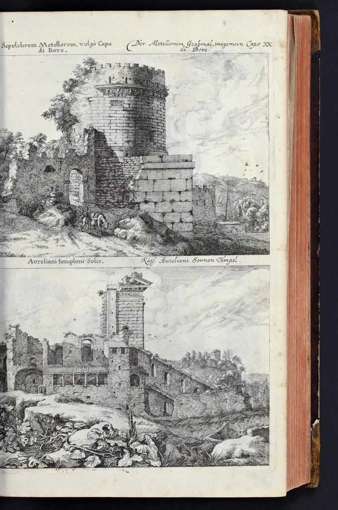 An illustration from L'Academia todesca della architectura, scultura & pittura, oder, Teutsche Academie der Edlen Bau- Bild- und Mahlerey-Künste : darinn enthalten ein gründlicher Unterricht von dieser dreyer Künste Eigenschaft, Lehr-Sätzen und Geheimnissen, von den Bau-Steinen und fünferley Bau-Arten, von den Statuen und ihrer Zugehör, von der Erfind- und Zeichnung ... neben aller Egyptischen, Griechischen, Römischen, Italiänischen, Hoch- und Nieder-Teutschen, auch anderer alten und neuen Virtuosen, Leben und fürnehmsten Kunst-Werken beschrieben : auch mit 38 Platten von der Architectur, 68 Alt-Römischen Statuen, ganz und halben Bildern, 74 Medaglionen, 180 Contrafäten durch die Hand der bästen heutigen Künstlere in Kupfer gezieret, 1675, leaf 64
