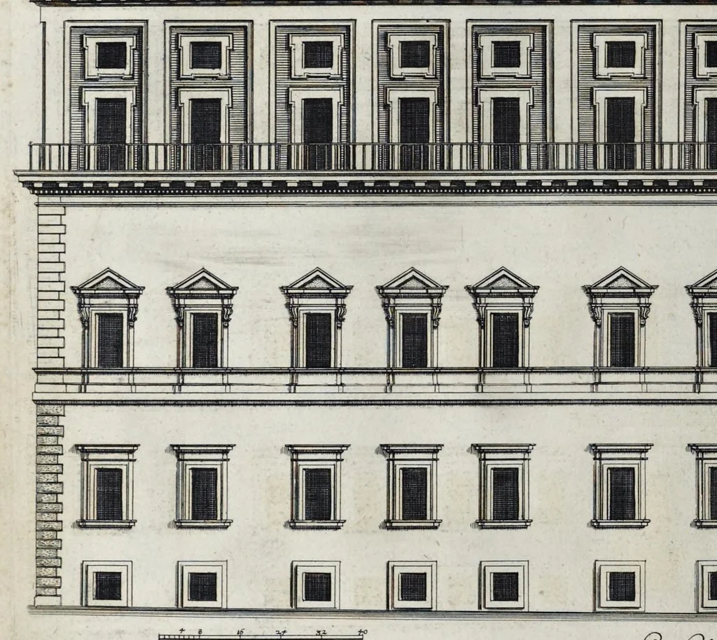 An illustration from L'Academia todesca della architectura, scultura & pittura, oder, Teutsche Academie der Edlen Bau- Bild- und Mahlerey-Künste : darinn enthalten ein gründlicher Unterricht von dieser dreyer Künste Eigenschaft, Lehr-Sätzen und Geheimnissen, von den Bau-Steinen und fünferley Bau-Arten, von den Statuen und ihrer Zugehör, von der Erfind- und Zeichnung ... neben aller Egyptischen, Griechischen, Römischen, Italiänischen, Hoch- und Nieder-Teutschen, auch anderer alten und neuen Virtuosen, Leben und fürnehmsten Kunst-Werken beschrieben : auch mit 38 Platten von der Architectur, 68 Alt-Römischen Statuen, ganz und halben Bildern, 74 Medaglionen, 180 Contrafäten durch die Hand der bästen heutigen Künstlere in Kupfer gezieret, 1675, leaf 99