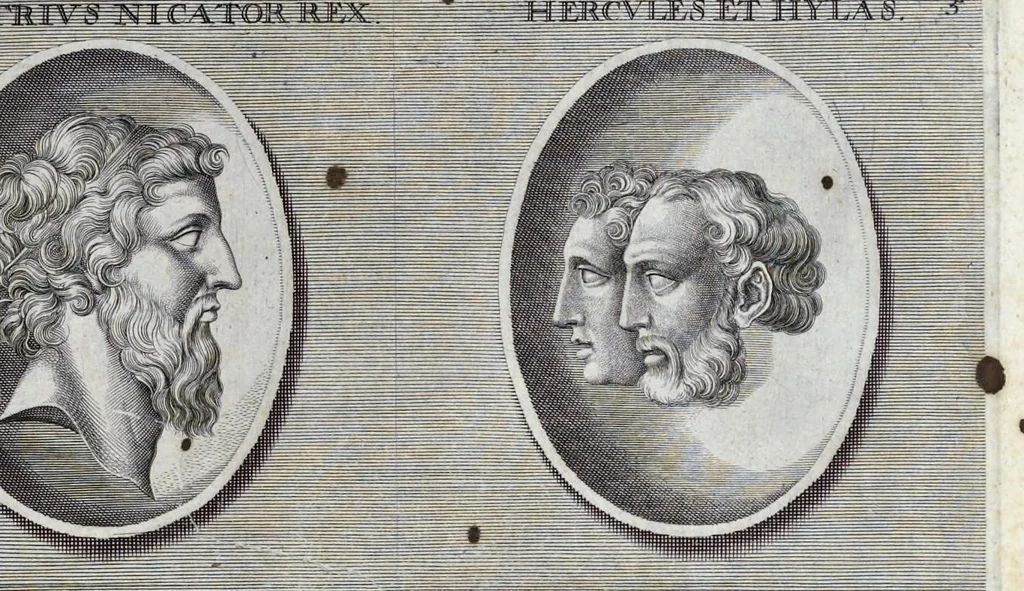 An illustration from L'Academia todesca della architectura, scultura & pittura, oder, Teutsche Academie der Edlen Bau- Bild- und Mahlerey-Künste : darinn enthalten ein gründlicher Unterricht von dieser dreyer Künste Eigenschaft, Lehr-Sätzen und Geheimnissen, von den Bau-Steinen und fünferley Bau-Arten, von den Statuen und ihrer Zugehör, von der Erfind- und Zeichnung ... neben aller Egyptischen, Griechischen, Römischen, Italiänischen, Hoch- und Nieder-Teutschen, auch anderer alten und neuen Virtuosen, Leben und fürnehmsten Kunst-Werken beschrieben : auch mit 38 Platten von der Architectur, 68 Alt-Römischen Statuen, ganz und halben Bildern, 74 Medaglionen, 180 Contrafäten durch die Hand der bästen heutigen Künstlere in Kupfer gezieret, 1675, leaf 182