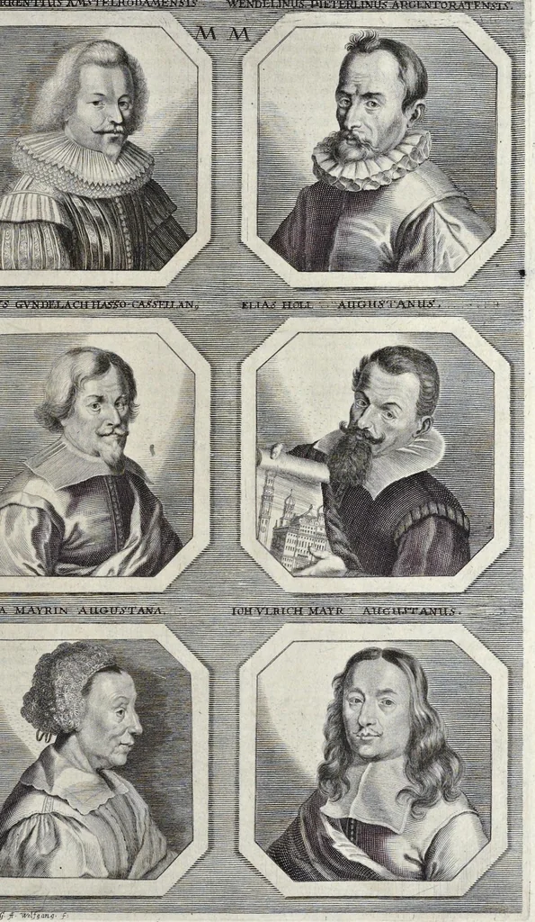An illustration from L'Academia todesca della architectura, scultura & pittura, oder, Teutsche Academie der Edlen Bau- Bild- und Mahlerey-Künste : darinn enthalten ein gründlicher Unterricht von dieser dreyer Künste Eigenschaft, Lehr-Sätzen und Geheimnissen, von den Bau-Steinen und fünferley Bau-Arten, von den Statuen und ihrer Zugehör, von der Erfind- und Zeichnung ... neben aller Egyptischen, Griechischen, Römischen, Italiänischen, Hoch- und Nieder-Teutschen, auch anderer alten und neuen Virtuosen, Leben und fürnehmsten Kunst-Werken beschrieben : auch mit 38 Platten von der Architectur, 68 Alt-Römischen Statuen, ganz und halben Bildern, 74 Medaglionen, 180 Contrafäten durch die Hand der bästen heutigen Künstlere in Kupfer gezieret, 1675, leaf 680
