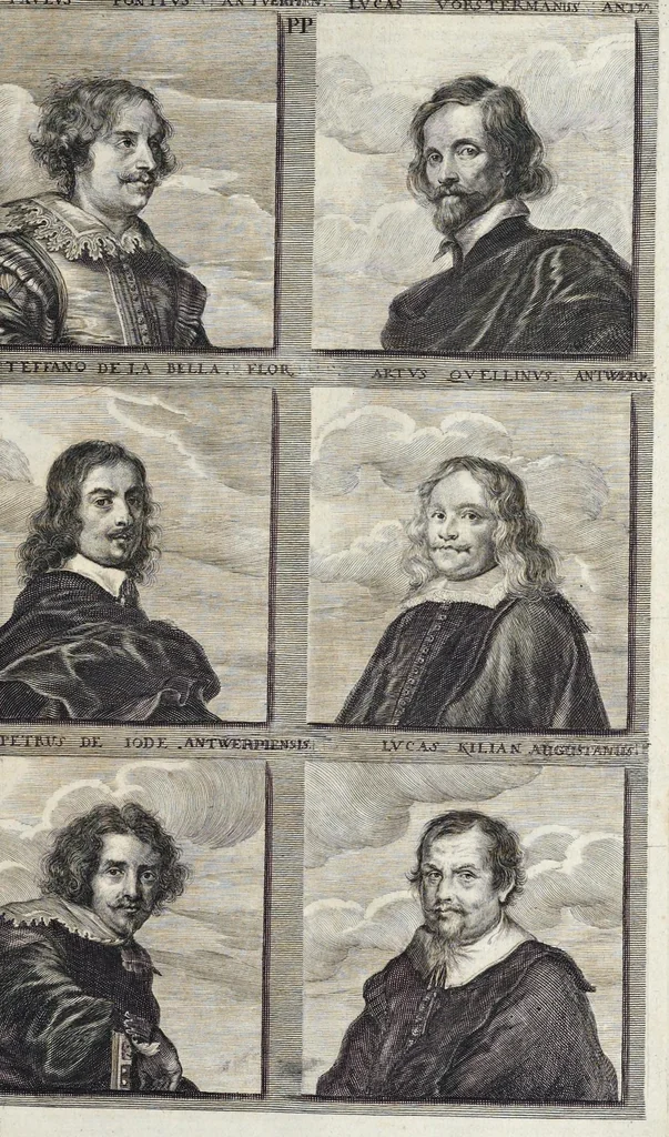 An illustration from L'Academia todesca della architectura, scultura & pittura, oder, Teutsche Academie der Edlen Bau- Bild- und Mahlerey-Künste : darinn enthalten ein gründlicher Unterricht von dieser dreyer Künste Eigenschaft, Lehr-Sätzen und Geheimnissen, von den Bau-Steinen und fünferley Bau-Arten, von den Statuen und ihrer Zugehör, von der Erfind- und Zeichnung ... neben aller Egyptischen, Griechischen, Römischen, Italiänischen, Hoch- und Nieder-Teutschen, auch anderer alten und neuen Virtuosen, Leben und fürnehmsten Kunst-Werken beschrieben : auch mit 38 Platten von der Architectur, 68 Alt-Römischen Statuen, ganz und halben Bildern, 74 Medaglionen, 180 Contrafäten durch die Hand der bästen heutigen Künstlere in Kupfer gezieret, 1675, leaf 718