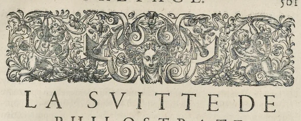 An illustration from Les images ou tableaux de platte peinture des deux Philostrates sophistes grecs, et Les statues de Callistrate, 1615, leaf 584