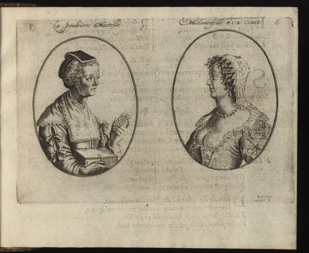 An illustration from Le miroir des plus belles courtisannes de ce temps = Spiegel der alder-schoonste cortisanen deses tijts = Spiegel der allerschönsten Cortisannen diser Zeyt, 1631, leaf 20