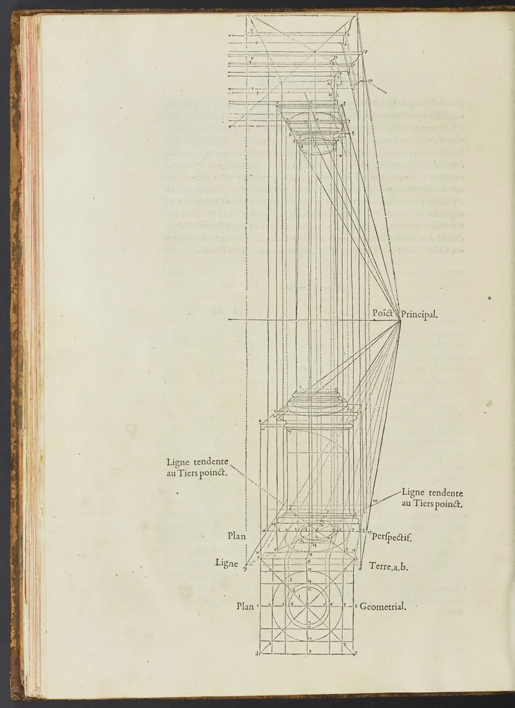 An illustration from Livre de perspectiue de Iehan Cousin, senonois, maistre painctre à Paris, 1560, leaf 101