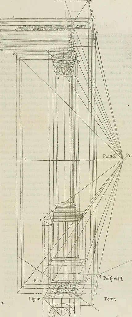 An illustration from Livre de perspectiue de Iehan Cousin, senonois, maistre painctre à Paris, 1560, leaf 108
