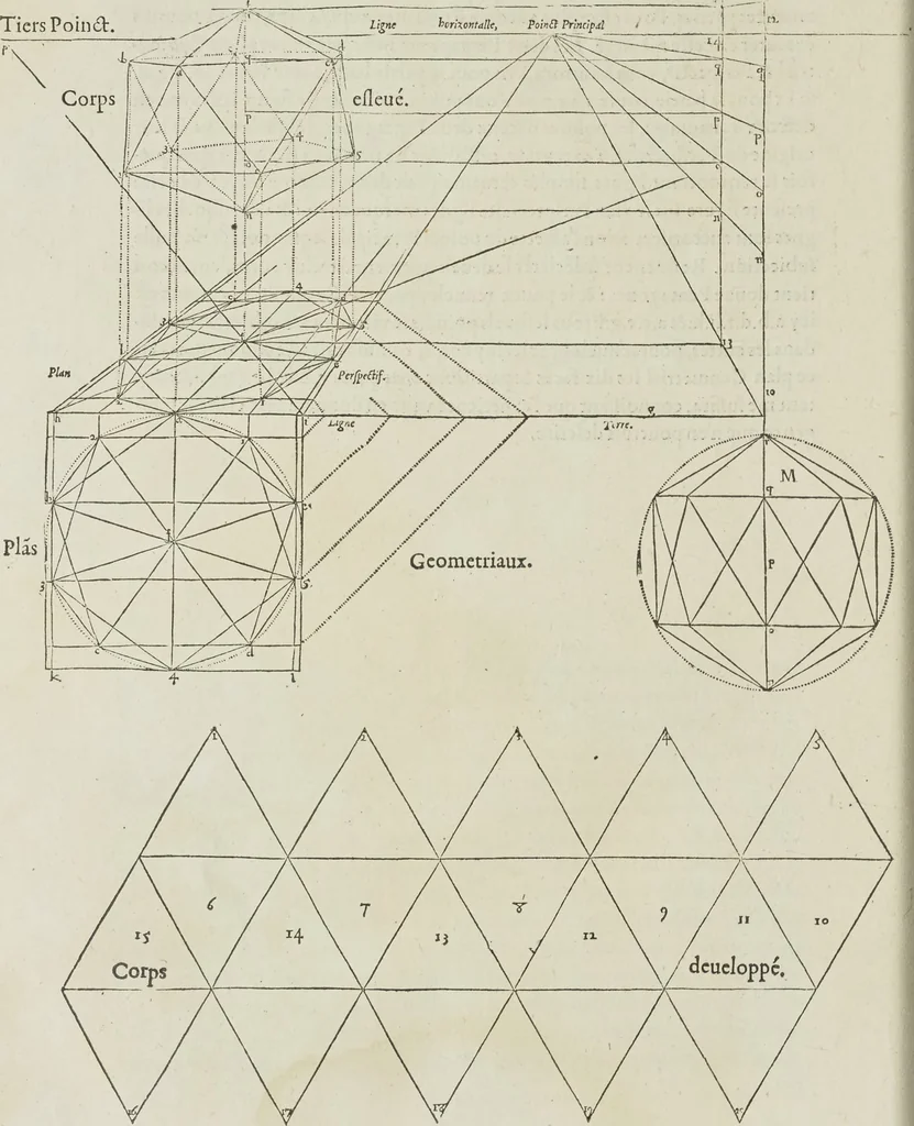 An illustration from Livre de perspectiue de Iehan Cousin, senonois, maistre painctre à Paris, 1560, leaf 127