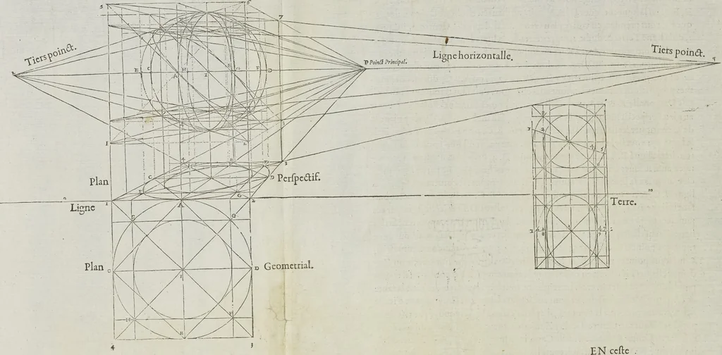 An illustration from Livre de perspectiue de Iehan Cousin, senonois, maistre painctre à Paris, 1560, leaf 133