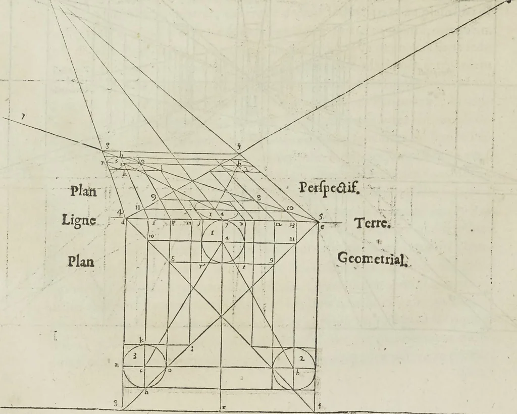 An illustration from Livre de perspectiue de Iehan Cousin, senonois, maistre painctre à Paris, 1560, leaf 39