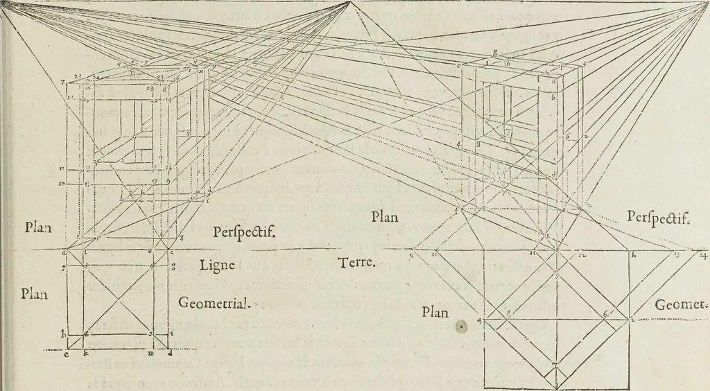 An illustration from Livre de perspectiue de Iehan Cousin, senonois, maistre painctre à Paris, 1560, leaf 56