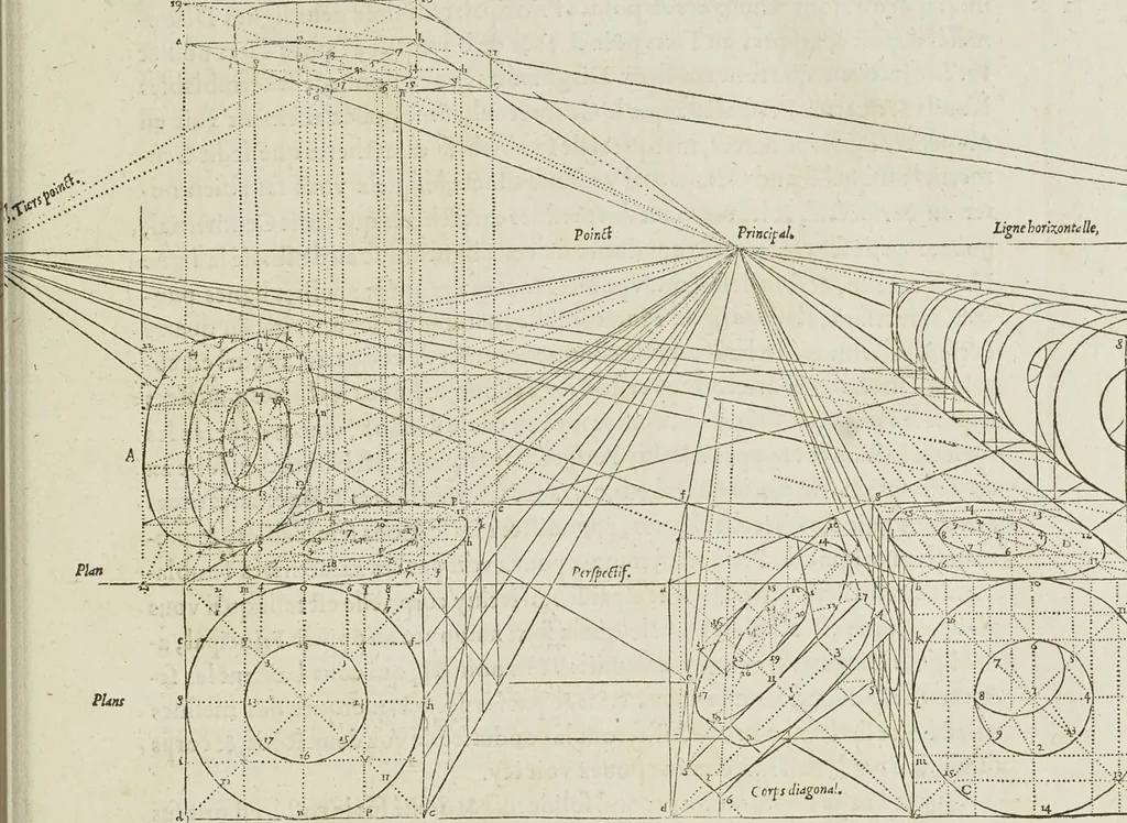 An illustration from Livre de perspectiue de Iehan Cousin, senonois, maistre painctre à Paris, 1560, leaf 58