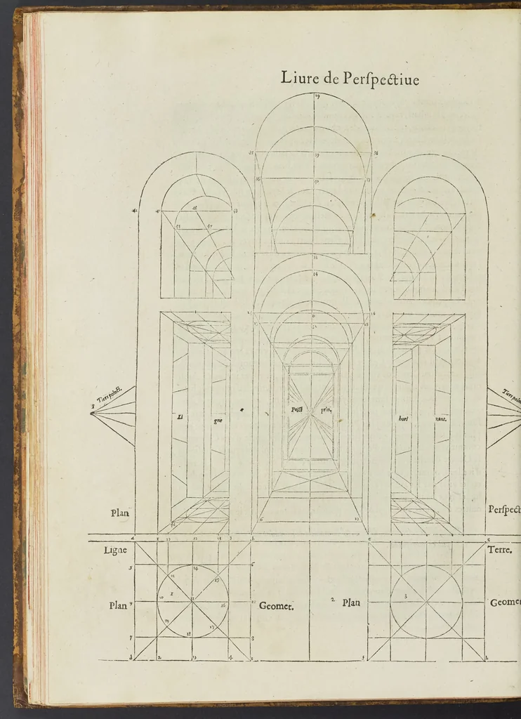 An illustration from Livre de perspectiue de Iehan Cousin, senonois, maistre painctre à Paris, 1560, leaf 71