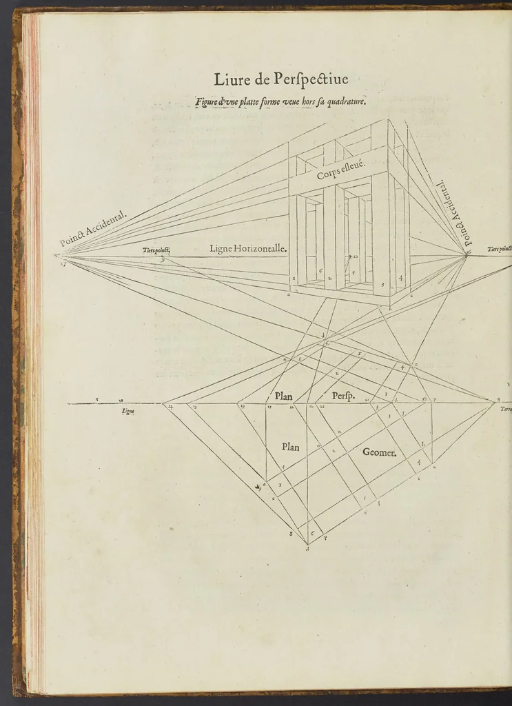 An illustration from Livre de perspectiue de Iehan Cousin, senonois, maistre painctre à Paris, 1560, leaf 77