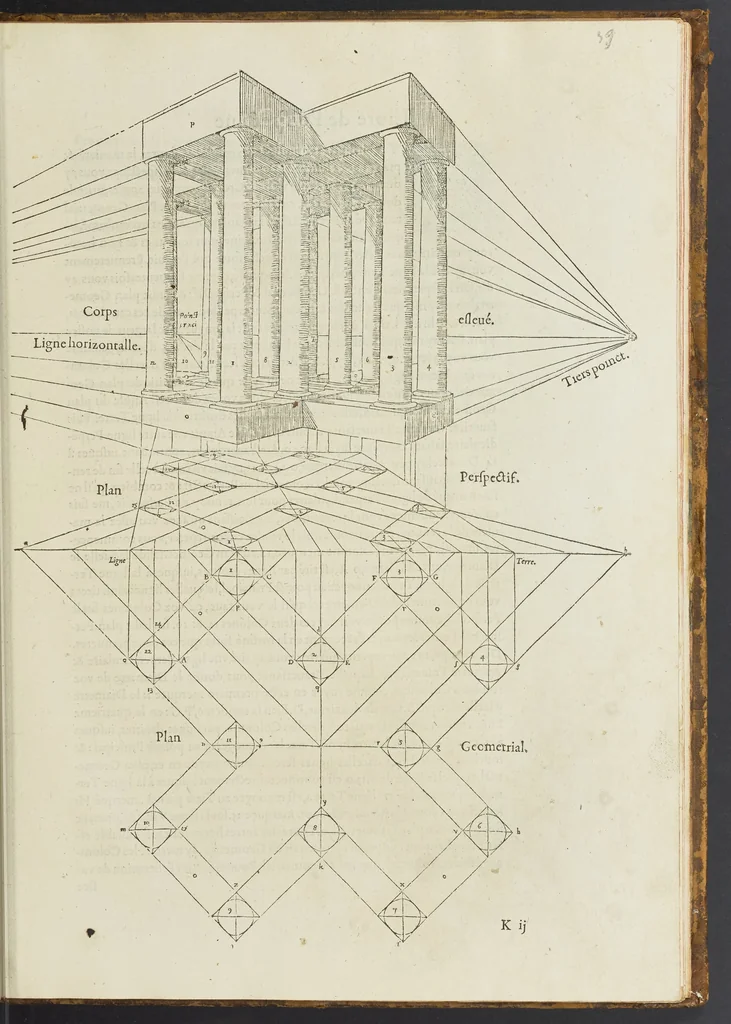An illustration from Livre de perspectiue de Iehan Cousin, senonois, maistre painctre à Paris, 1560, leaf 80