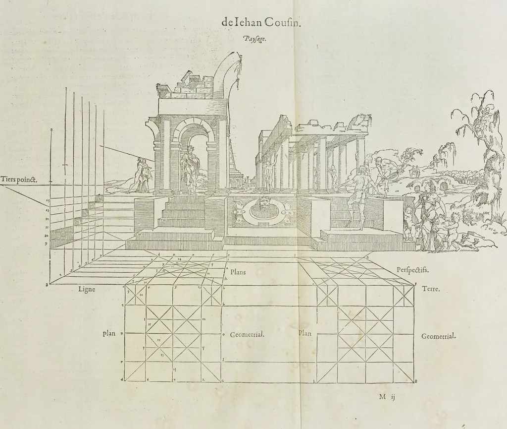 An illustration from Livre de perspectiue de Iehan Cousin, senonois, maistre painctre à Paris, 1560, leaf 98