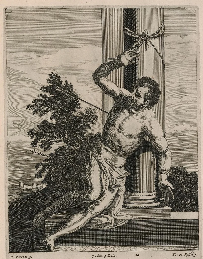 An illustration from Davidis Teniers Antuerpiensis, pictoris, et a cubiculis ser.mis principibus Leopoldo Guil. archiduci et Ioanni Austriaco, Theatrum pictorium : in quo exhibentur ipsius manu delineatae, eiusque curâ in aes incisae picturae archetipae italicae, quas ipse ser.mus archidux in pinacothecam suam Bruxellis collegit, 1660, leaf 226