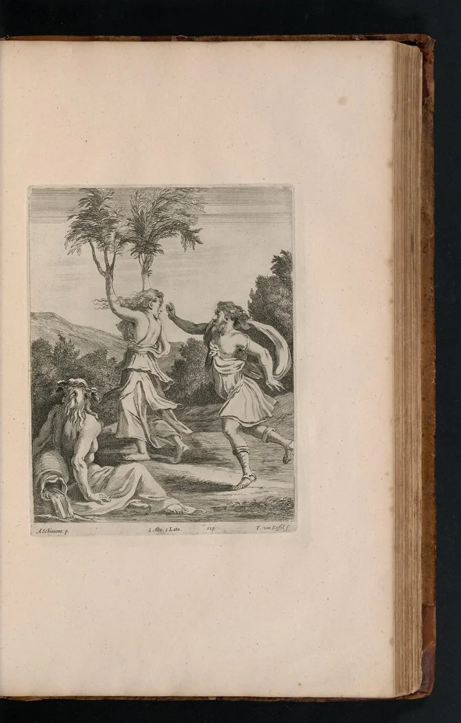 An illustration from Davidis Teniers Antuerpiensis, pictoris, et a cubiculis ser.mis principibus Leopoldo Guil. archiduci et Ioanni Austriaco, Theatrum pictorium : in quo exhibentur ipsius manu delineatae, eiusque curâ in aes incisae picturae archetipae italicae, quas ipse ser.mus archidux in pinacothecam suam Bruxellis collegit, 1660, leaf 258
