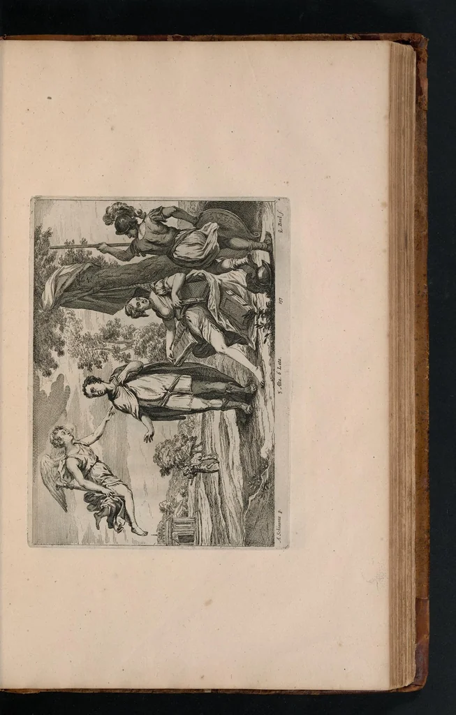 An illustration from Davidis Teniers Antuerpiensis, pictoris, et a cubiculis ser.mis principibus Leopoldo Guil. archiduci et Ioanni Austriaco, Theatrum pictorium : in quo exhibentur ipsius manu delineatae, eiusque curâ in aes incisae picturae archetipae italicae, quas ipse ser.mus archidux in pinacothecam suam Bruxellis collegit, 1660, leaf 274