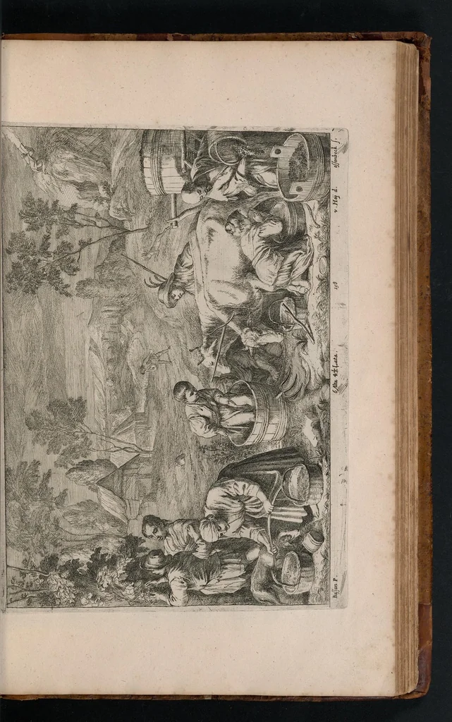 An illustration from Davidis Teniers Antuerpiensis, pictoris, et a cubiculis ser.mis principibus Leopoldo Guil. archiduci et Ioanni Austriaco, Theatrum pictorium : in quo exhibentur ipsius manu delineatae, eiusque curâ in aes incisae picturae archetipae italicae, quas ipse ser.mus archidux in pinacothecam suam Bruxellis collegit, 1660, leaf 314