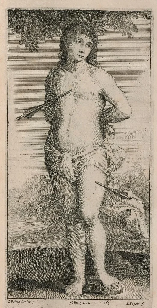 An illustration from Davidis Teniers Antuerpiensis, pictoris, et a cubiculis ser.mis principibus Leopoldo Guil. archiduci et Ioanni Austriaco, Theatrum pictorium : in quo exhibentur ipsius manu delineatae, eiusque curâ in aes incisae picturae archetipae italicae, quas ipse ser.mus archidux in pinacothecam suam Bruxellis collegit, 1660, leaf 334