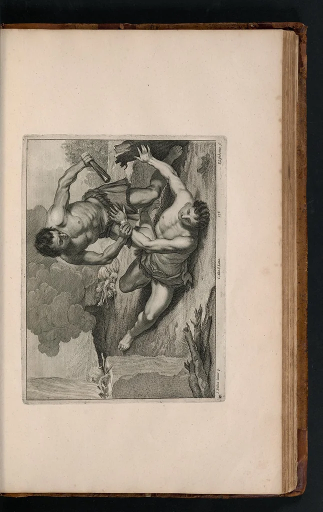 An illustration from Davidis Teniers Antuerpiensis, pictoris, et a cubiculis ser.mis principibus Leopoldo Guil. archiduci et Ioanni Austriaco, Theatrum pictorium : in quo exhibentur ipsius manu delineatae, eiusque curâ in aes incisae picturae archetipae italicae, quas ipse ser.mus archidux in pinacothecam suam Bruxellis collegit, 1660, leaf 356