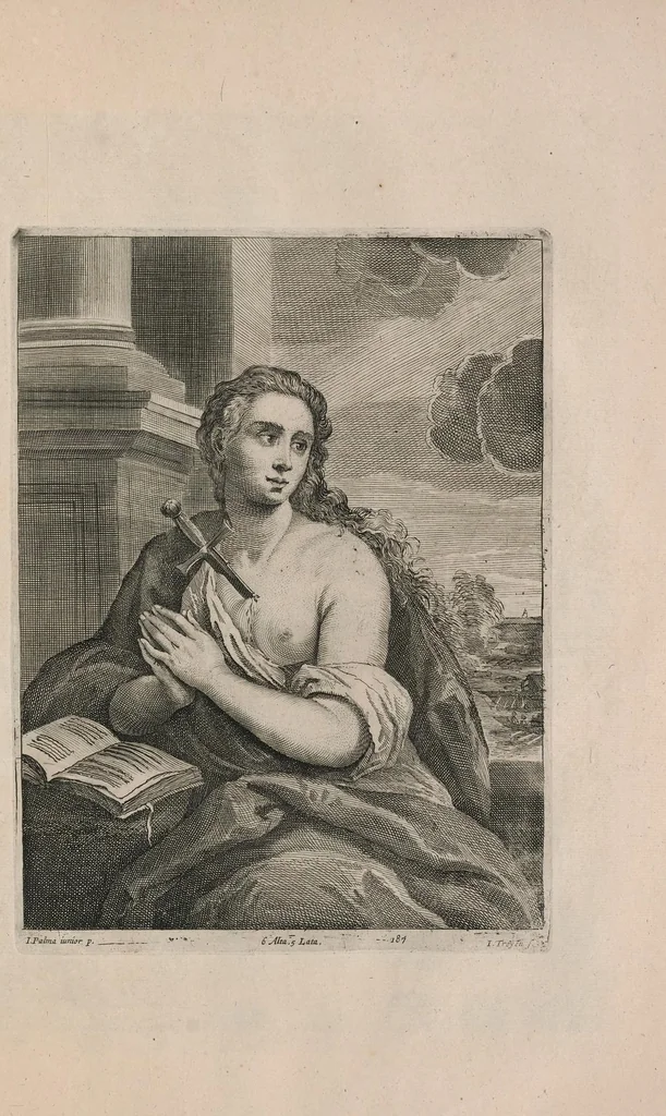 An illustration from Davidis Teniers Antuerpiensis, pictoris, et a cubiculis ser.mis principibus Leopoldo Guil. archiduci et Ioanni Austriaco, Theatrum pictorium : in quo exhibentur ipsius manu delineatae, eiusque curâ in aes incisae picturae archetipae italicae, quas ipse ser.mus archidux in pinacothecam suam Bruxellis collegit, 1660, leaf 374
