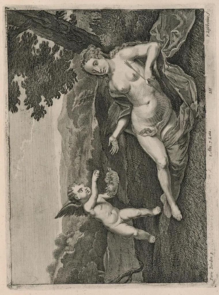 An illustration from Davidis Teniers Antuerpiensis, pictoris, et a cubiculis ser.mis principibus Leopoldo Guil. archiduci et Ioanni Austriaco, Theatrum pictorium : in quo exhibentur ipsius manu delineatae, eiusque curâ in aes incisae picturae archetipae italicae, quas ipse ser.mus archidux in pinacothecam suam Bruxellis collegit, 1660, leaf 418