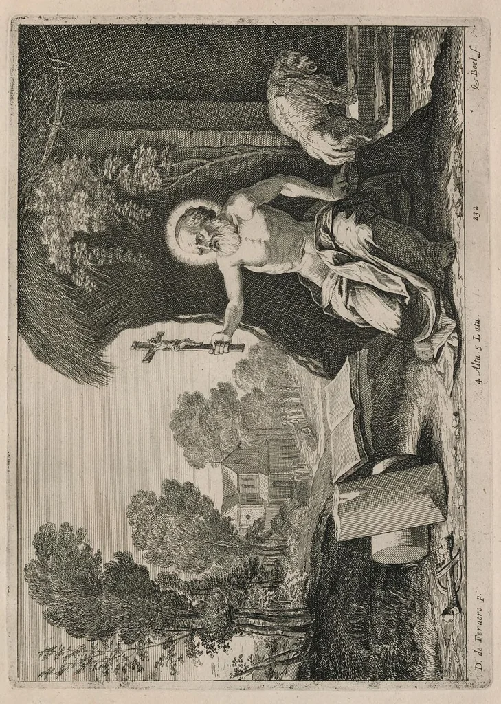 An illustration from Davidis Teniers Antuerpiensis, pictoris, et a cubiculis ser.mis principibus Leopoldo Guil. archiduci et Ioanni Austriaco, Theatrum pictorium : in quo exhibentur ipsius manu delineatae, eiusque curâ in aes incisae picturae archetipae italicae, quas ipse ser.mus archidux in pinacothecam suam Bruxellis collegit, 1660, leaf 454