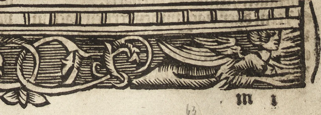 An illustration from Dits die excellente Cronike vā vlaenderē Beghinnende vā Liederick Buc den eersten Forestier tot dē laetstē, die door haer vrome feytē, namaels Grauē vā Vlaendrē ghemaect wordē, achteruolghende die rechte afcomste der voorsz grauē, tot desen onsen doorluchtichstē hoochghborē Keyser Karolo altijt v'meerder des rijcx geborē te Ghendt, etc, 1531, leaf 148