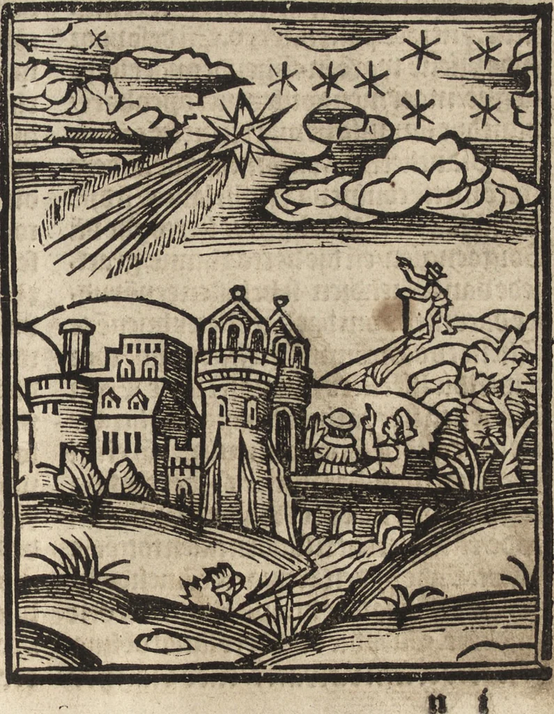 An illustration from Dits die excellente Cronike vā vlaenderē Beghinnende vā Liederick Buc den eersten Forestier tot dē laetstē, die door haer vrome feytē, namaels Grauē vā Vlaendrē ghemaect wordē, achteruolghende die rechte afcomste der voorsz grauē, tot desen onsen doorluchtichstē hoochghborē Keyser Karolo altijt v'meerder des rijcx geborē te Ghendt, etc, 1531, leaf 160