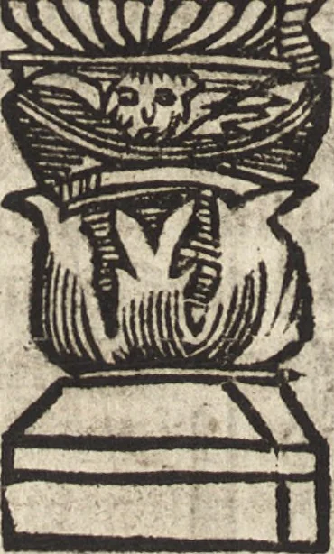 An illustration from Dits die excellente Cronike vā vlaenderē Beghinnende vā Liederick Buc den eersten Forestier tot dē laetstē, die door haer vrome feytē, namaels Grauē vā Vlaendrē ghemaect wordē, achteruolghende die rechte afcomste der voorsz grauē, tot desen onsen doorluchtichstē hoochghborē Keyser Karolo altijt v'meerder des rijcx geborē te Ghendt, etc, 1531, leaf 25