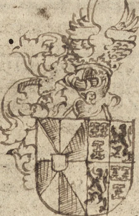An illustration from Dits die excellente Cronike vā vlaenderē Beghinnende vā Liederick Buc den eersten Forestier tot dē laetstē, die door haer vrome feytē, namaels Grauē vā Vlaendrē ghemaect wordē, achteruolghende die rechte afcomste der voorsz grauē, tot desen onsen doorluchtichstē hoochghborē Keyser Karolo altijt v'meerder des rijcx geborē te Ghendt, etc, 1531, leaf 744