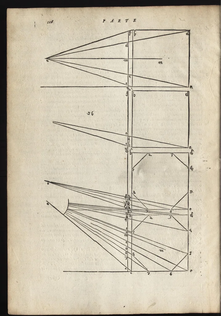An illustration from La pratica della perspettiva : opera molto vtile a pittori, a scvltori, & ad architetti : con due tauole, una de' capitoli principali, l'altra delle cose piu notabili contenue nella presente opera, 1568, leaf 119