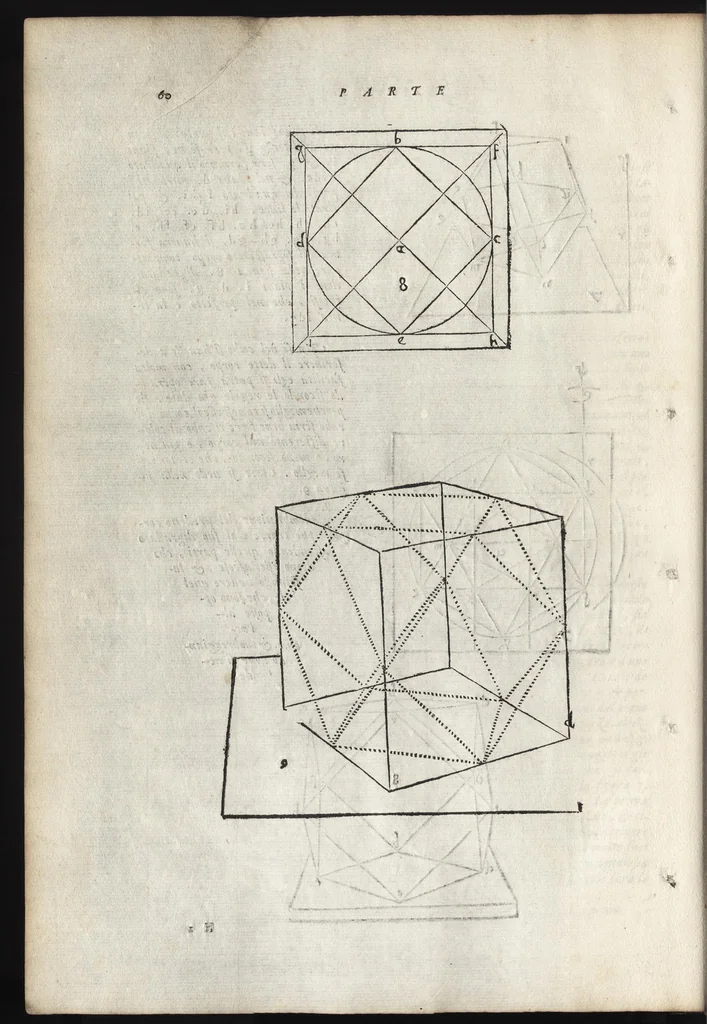 An illustration from La pratica della perspettiva : opera molto vtile a pittori, a scvltori, & ad architetti : con due tauole, una de' capitoli principali, l'altra delle cose piu notabili contenue nella presente opera, 1568, leaf 63