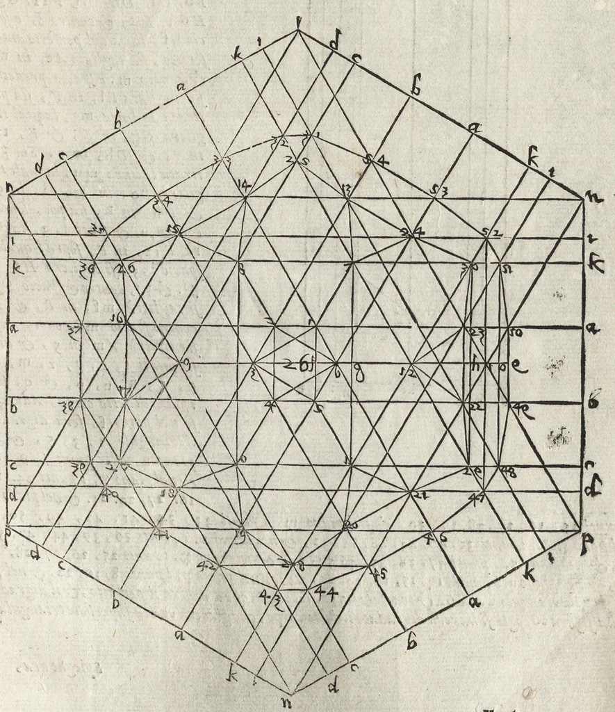 An illustration from La pratica della perspettiva : opera molto vtile a pittori, a scvltori, & ad architetti : con due tauole, una de' capitoli principali, l'altra delle cose piu notabili contenue nella presente opera, 1568, leaf 82