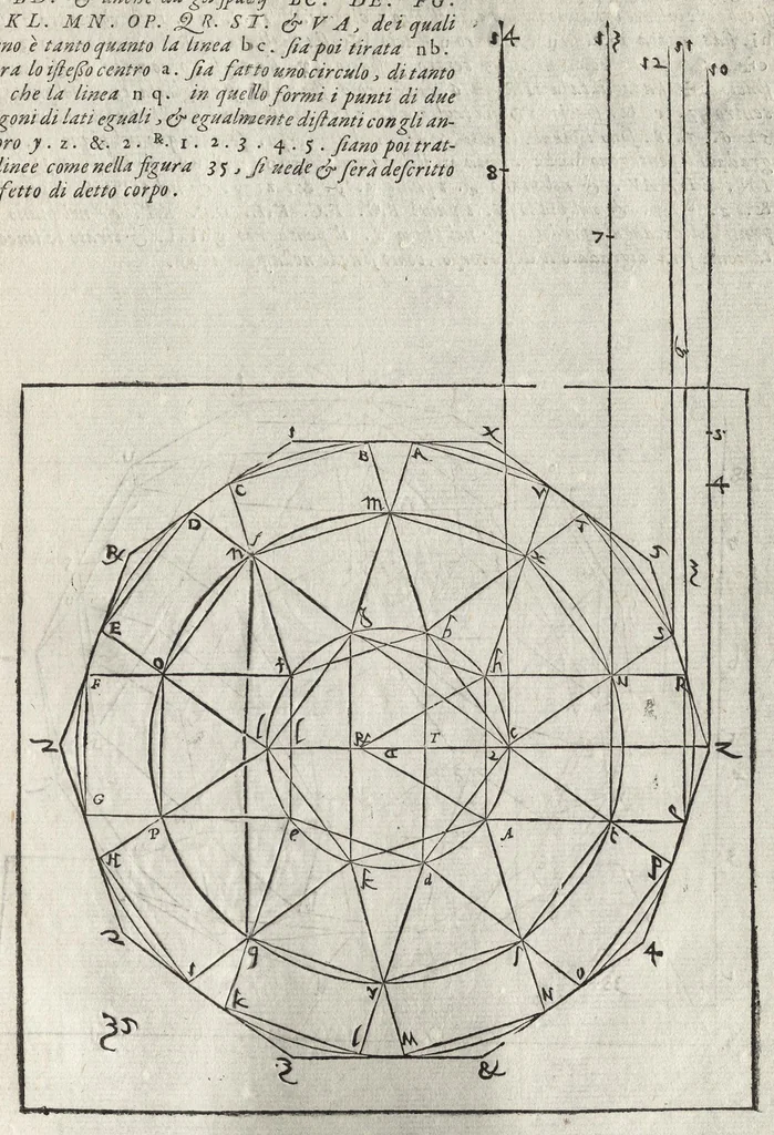 An illustration from La pratica della perspettiva : opera molto vtile a pittori, a scvltori, & ad architetti : con due tauole, una de' capitoli principali, l'altra delle cose piu notabili contenue nella presente opera, 1568, leaf 98