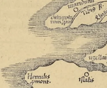 An illustration from Clavdii Ptolemaei Alexandrini Geographicae enarrationis libri octo, 1541, leaf 157