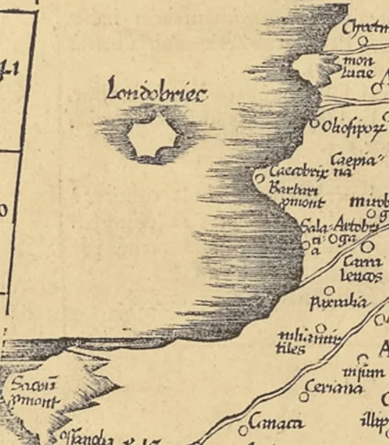 An illustration from Clavdii Ptolemaei Alexandrini Geographicae enarrationis libri octo, 1541, leaf 161