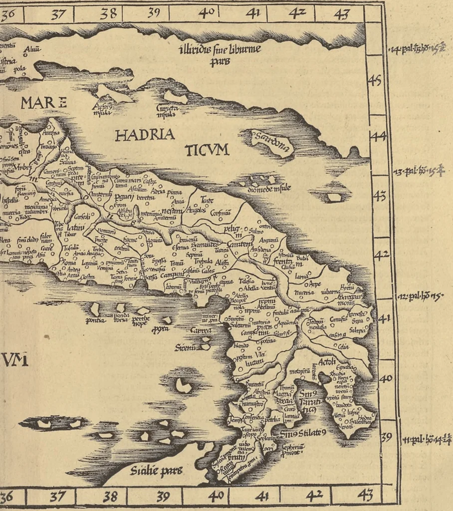 An illustration from Clavdii Ptolemaei Alexandrini Geographicae enarrationis libri octo, 1541, leaf 178
