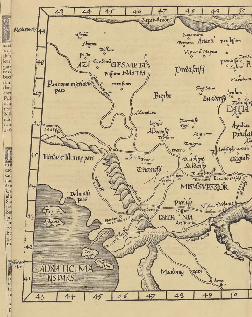 An illustration from Clavdii Ptolemaei Alexandrini Geographicae enarrationis libri octo, 1541, leaf 189