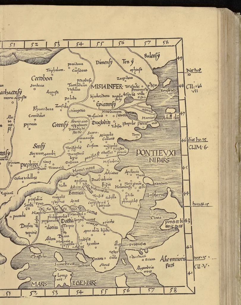 An illustration from Clavdii Ptolemaei Alexandrini Geographicae enarrationis libri octo, 1541, leaf 190