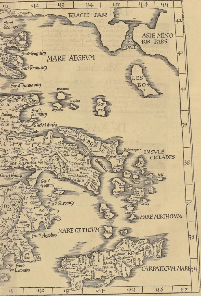 An illustration from Clavdii Ptolemaei Alexandrini Geographicae enarrationis libri octo, 1541, leaf 194